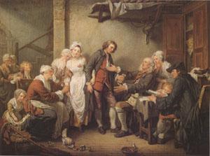 Jean Baptiste Greuze The Village Betrothal (mk05) Sweden oil painting art